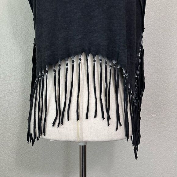Urban Outfitters Ecote Boho Gray Mineral Wash Fringe Crop Top - Picture 8 of 11